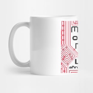 Machine Learning Computer Micro Chip Black Red Mug